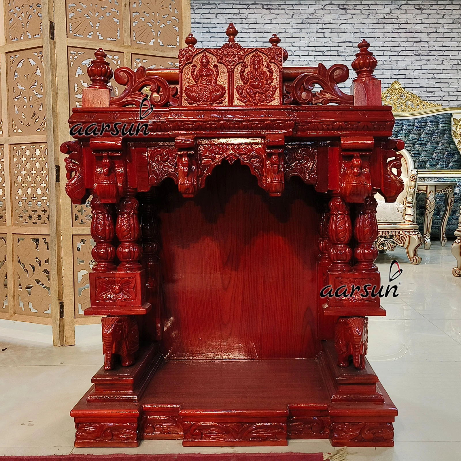 Wooden Latest Ganesh &amp  Laxmi ji Temple