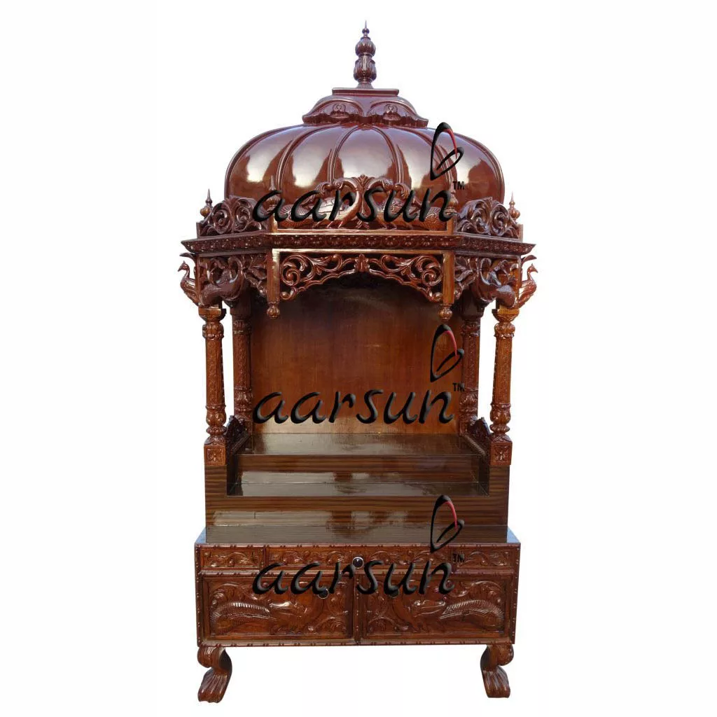 Teak Wood Handcrafted Temple MNDR-1010 View 2