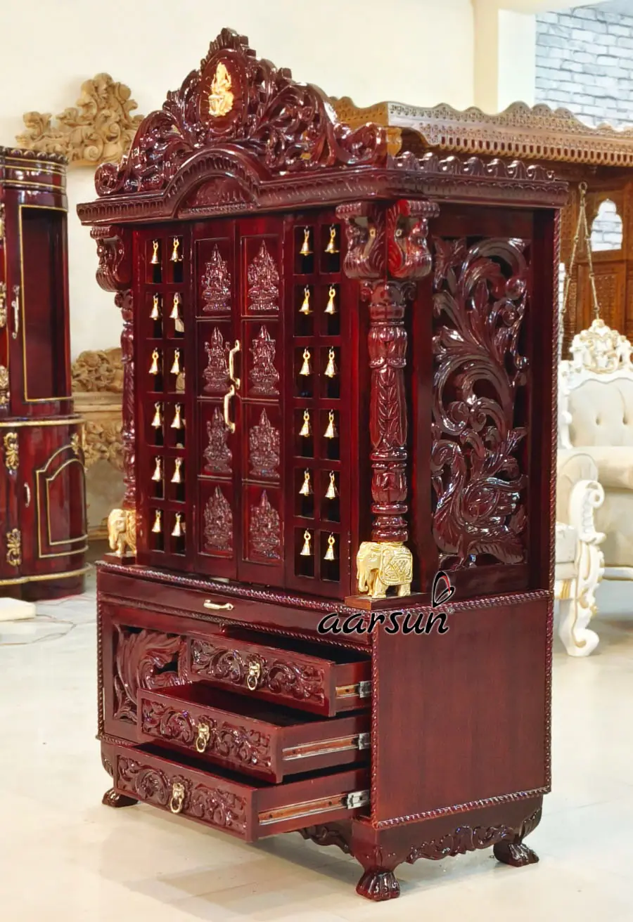 Ashtalakshmi Wooden Temple, Pooja Mandir, Home Temple with Video View 5