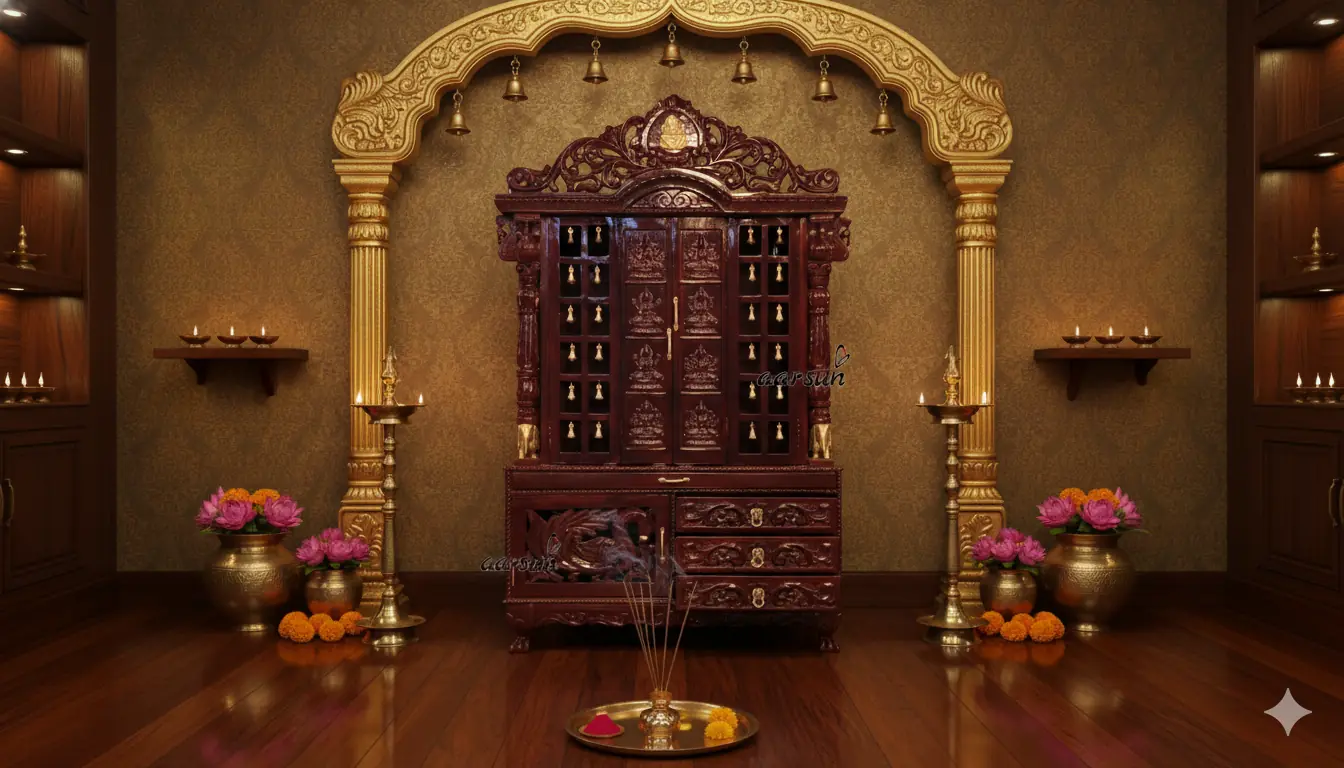 Ashtalakshmi Wooden Temple, Pooja Mandir, Home Temple with Video