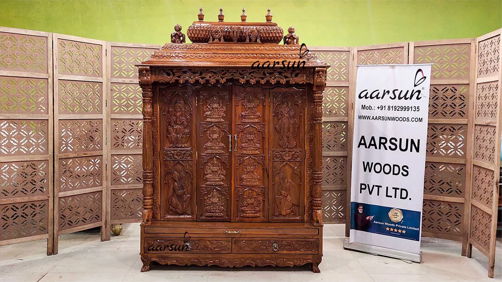 AshtaLakshmiji Mandir in Teak Wood YT-585 View 3