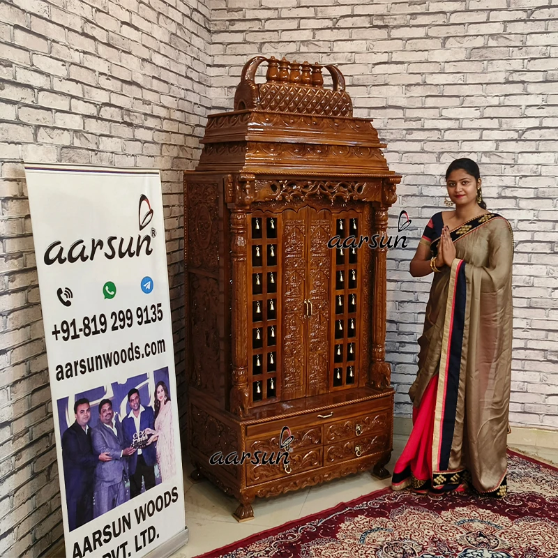 Ashtalakshmi wooden temple for your Puja Room View 2