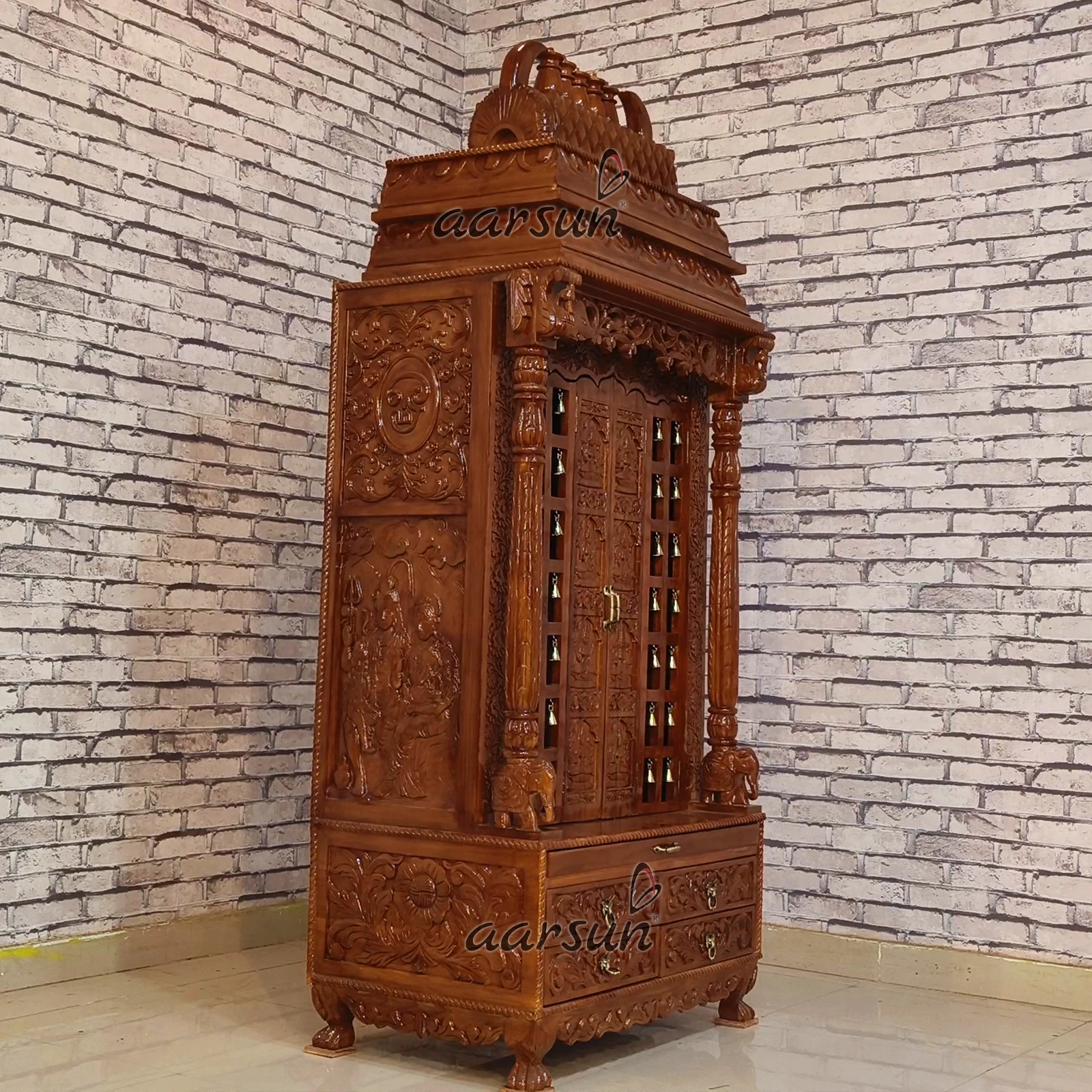 Ashtalakshmi wooden temple for your Puja Room View 6