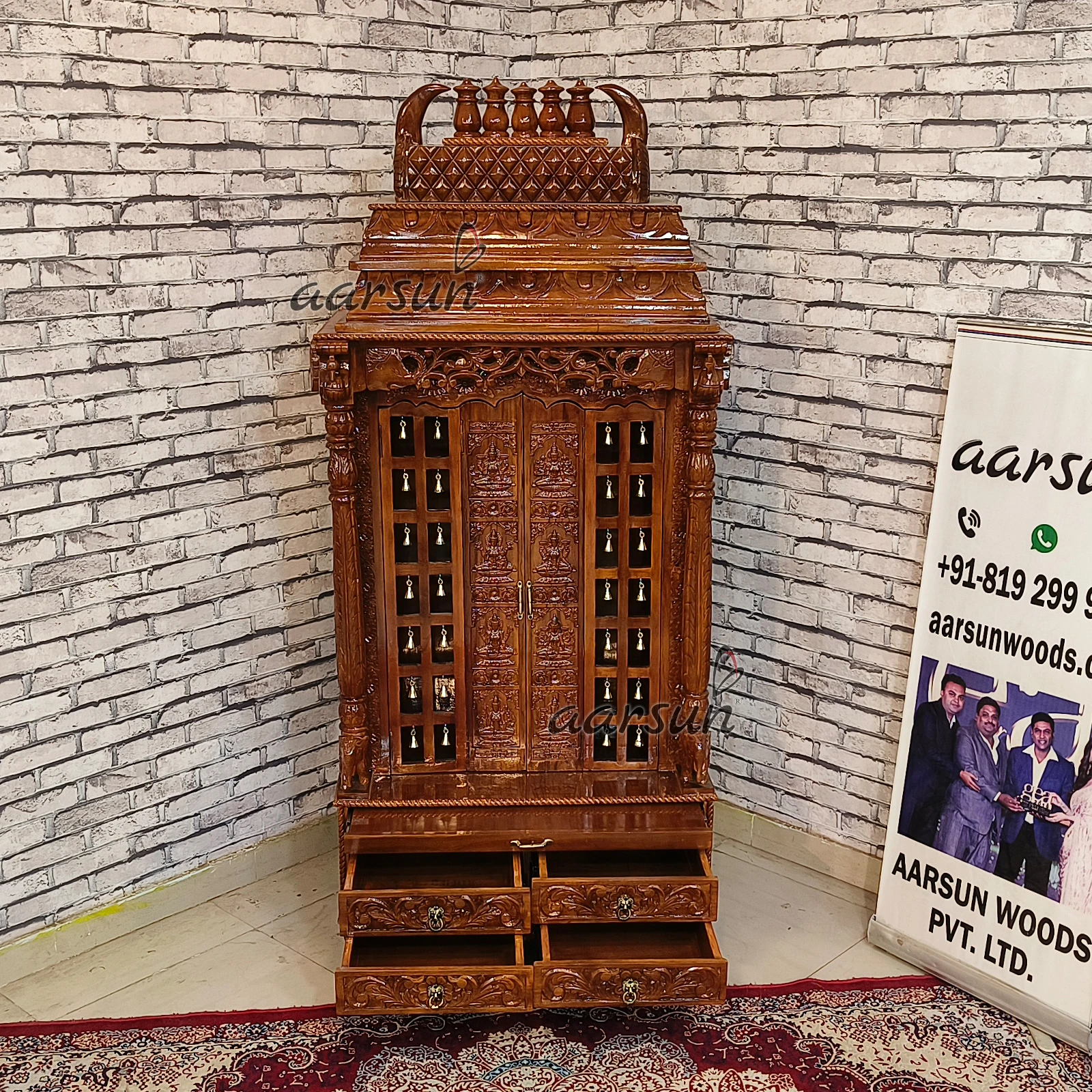 Ashtalakshmi wooden temple for your Puja Room View 7