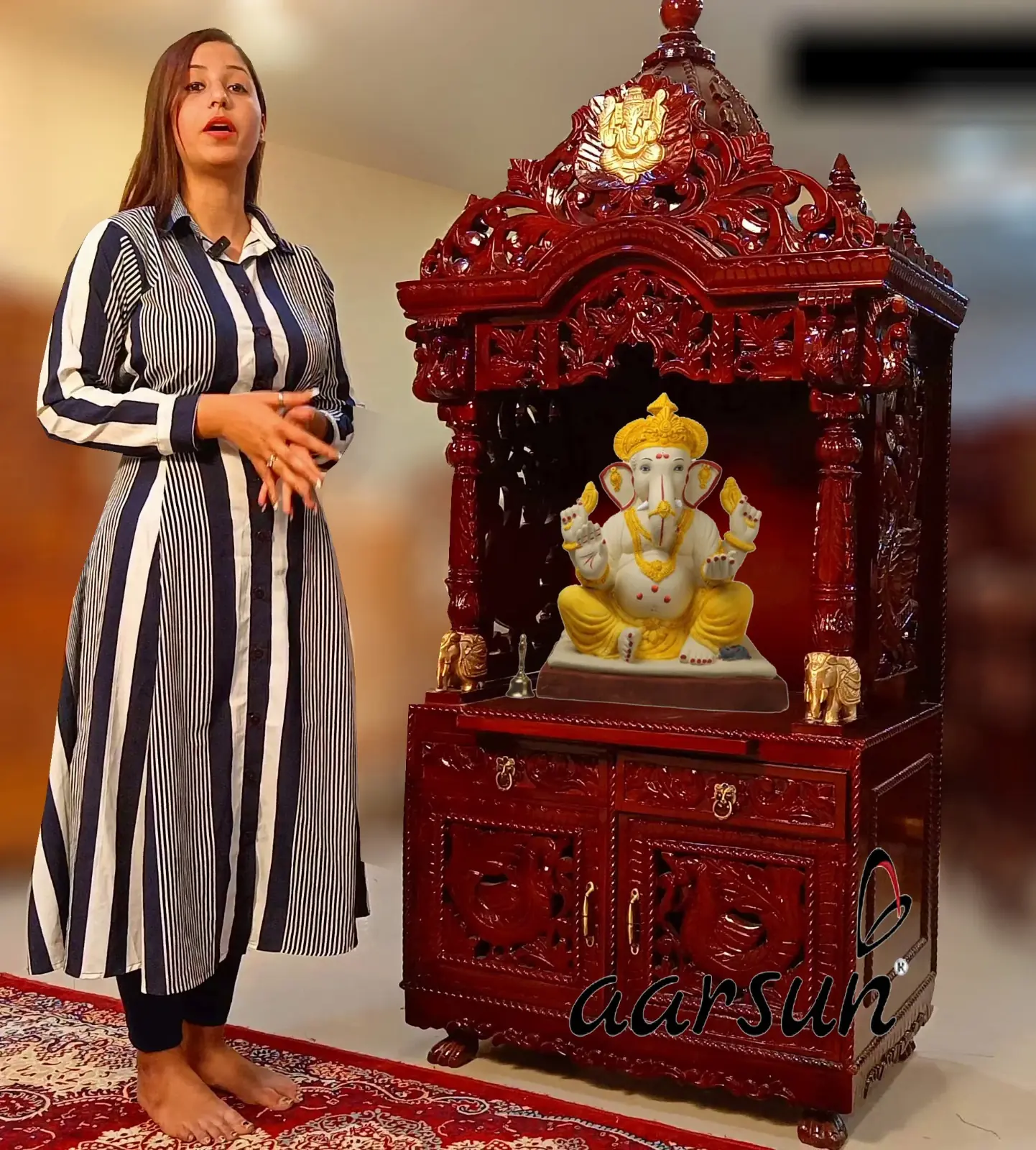 Beautiful Carved Temple in Solid Wood NT-032 View 3