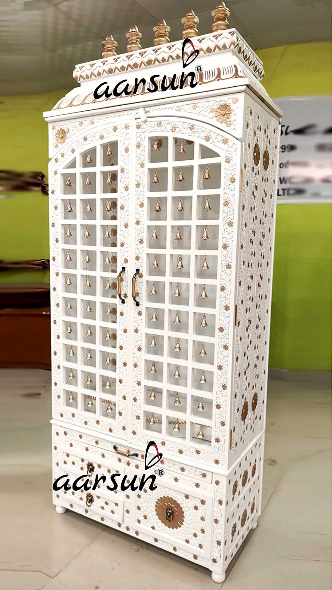 Beautifully Carved White Temple YT-639 View 2