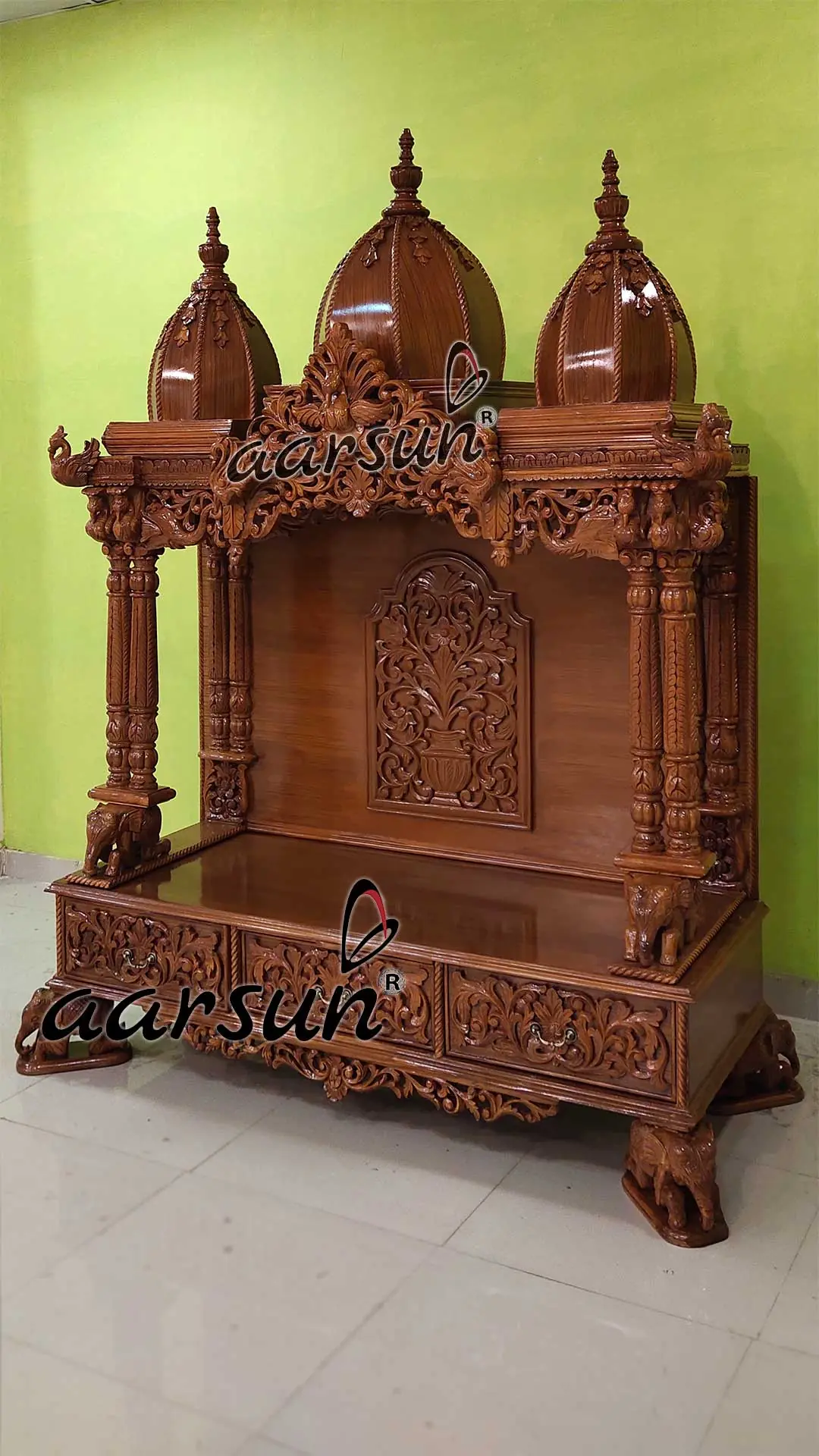 Beautifully Carved Wood Temple mandir design View 2