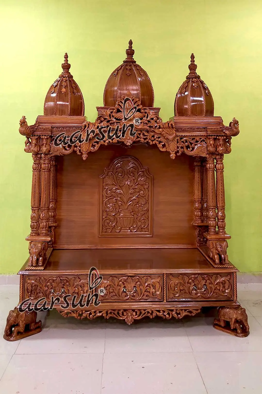 Beautifully Carved Wood Temple mandir design View 5
