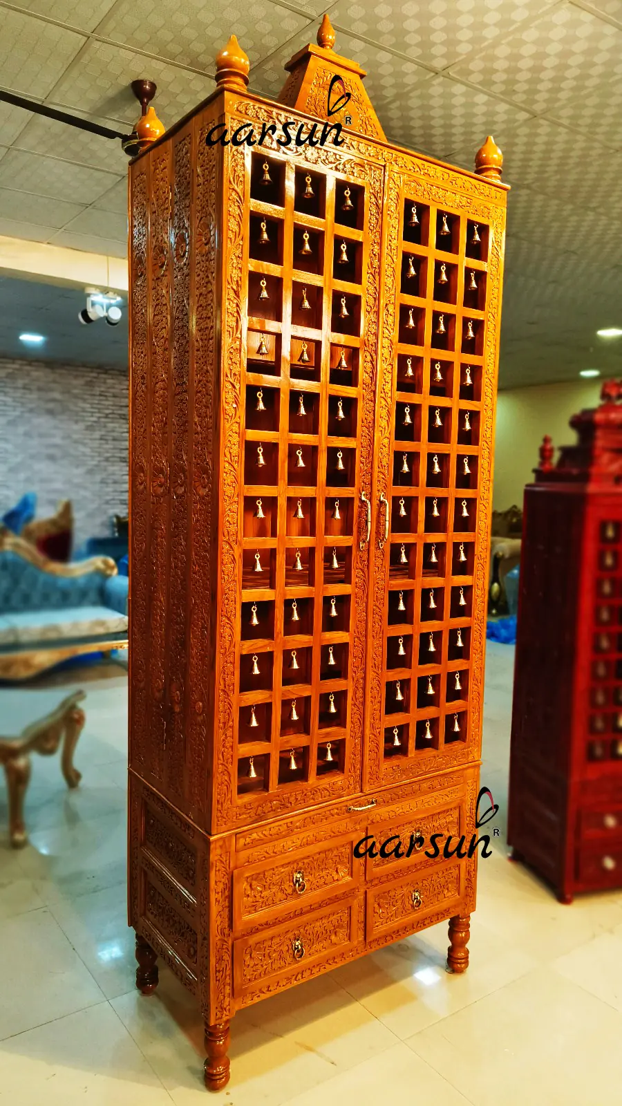 Bell Temple in Teak Wood View 4