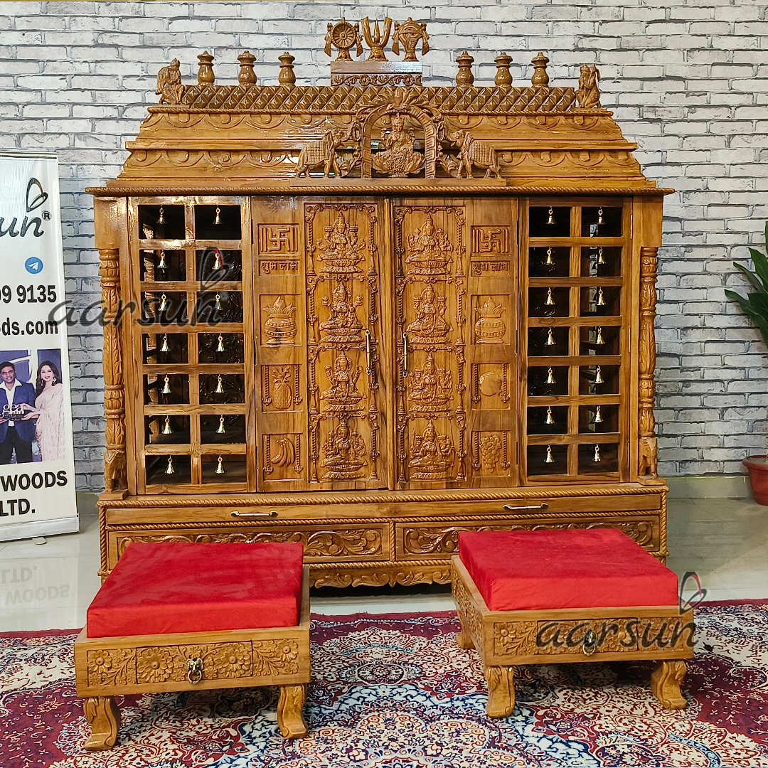 Big South Indian Ashtalakshmi Mandir with Twin Chowki View 3