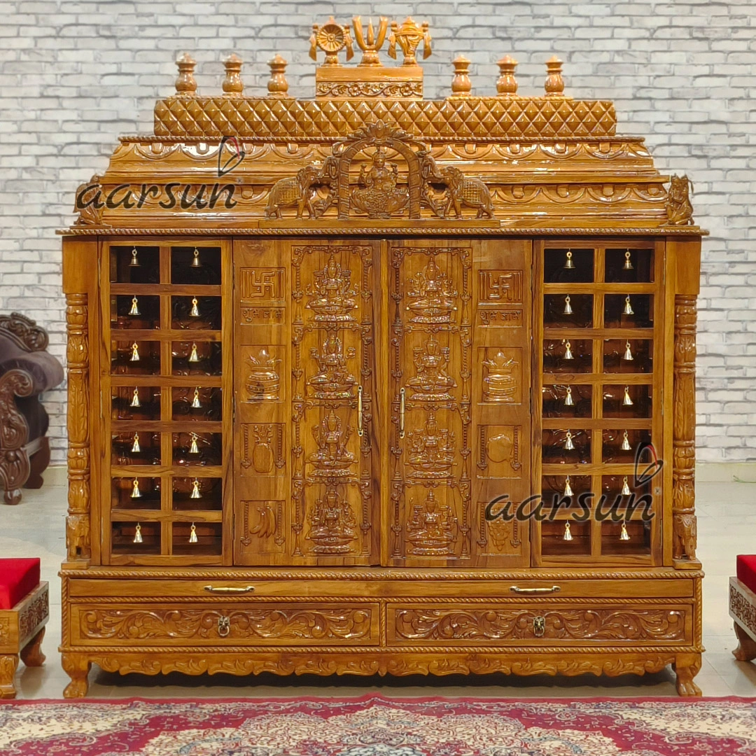 Big South Indian Ashtalakshmi Mandir with Twin Chowki View 5