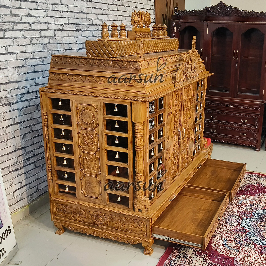 Big South Indian Ashtalakshmi Mandir with Twin Chowki View 6