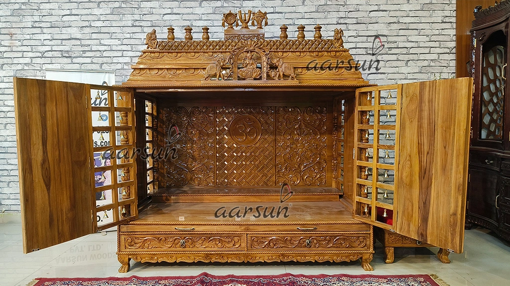 Big South Indian Ashtalakshmi Mandir with Twin Chowki View 7