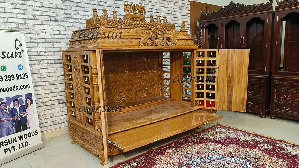 Big South Indian Ashtalakshmi Mandir with Twin Chowki View 8