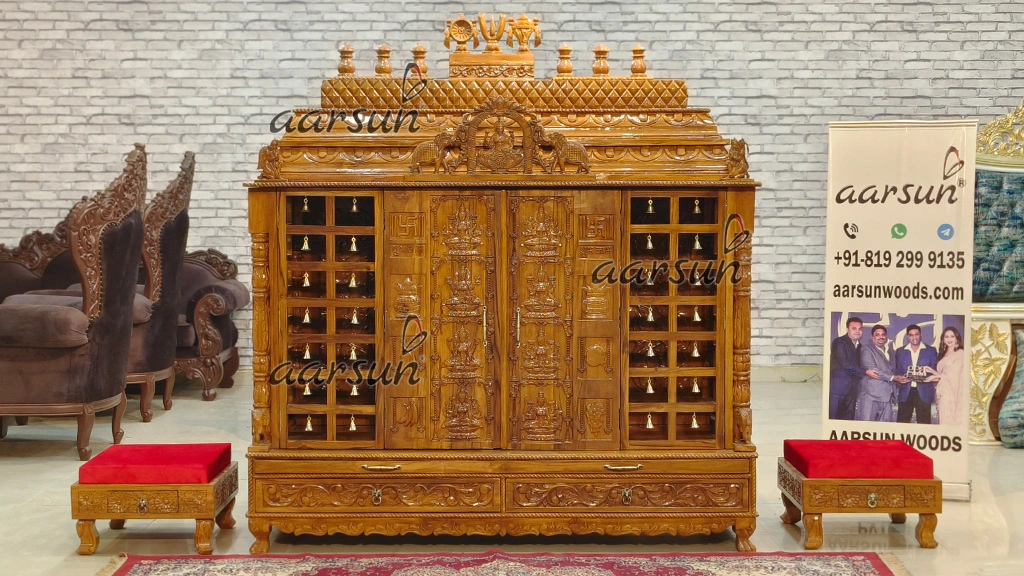 Big South Indian Ashtalakshmi Mandir with Twin Chowki View 9