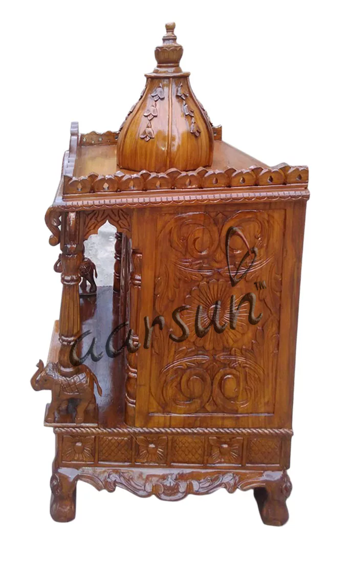 Carved Wooden Mandir MNDR-0131 View 3