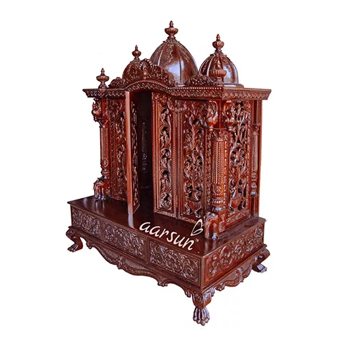 Designer Wooden Temple in Teak MNDR-0101 View 2