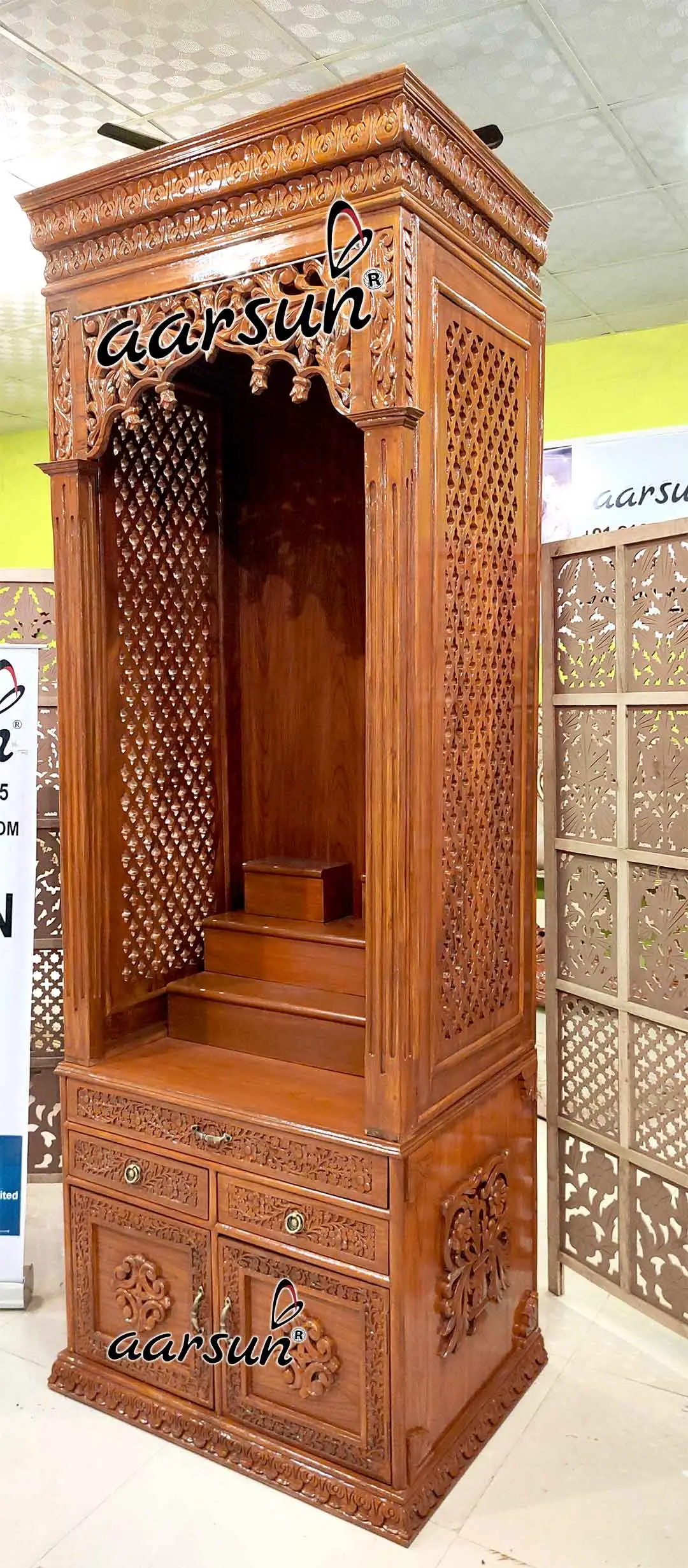 Devasthanam Mandir Design in Teak Wood YT-618 View 4
