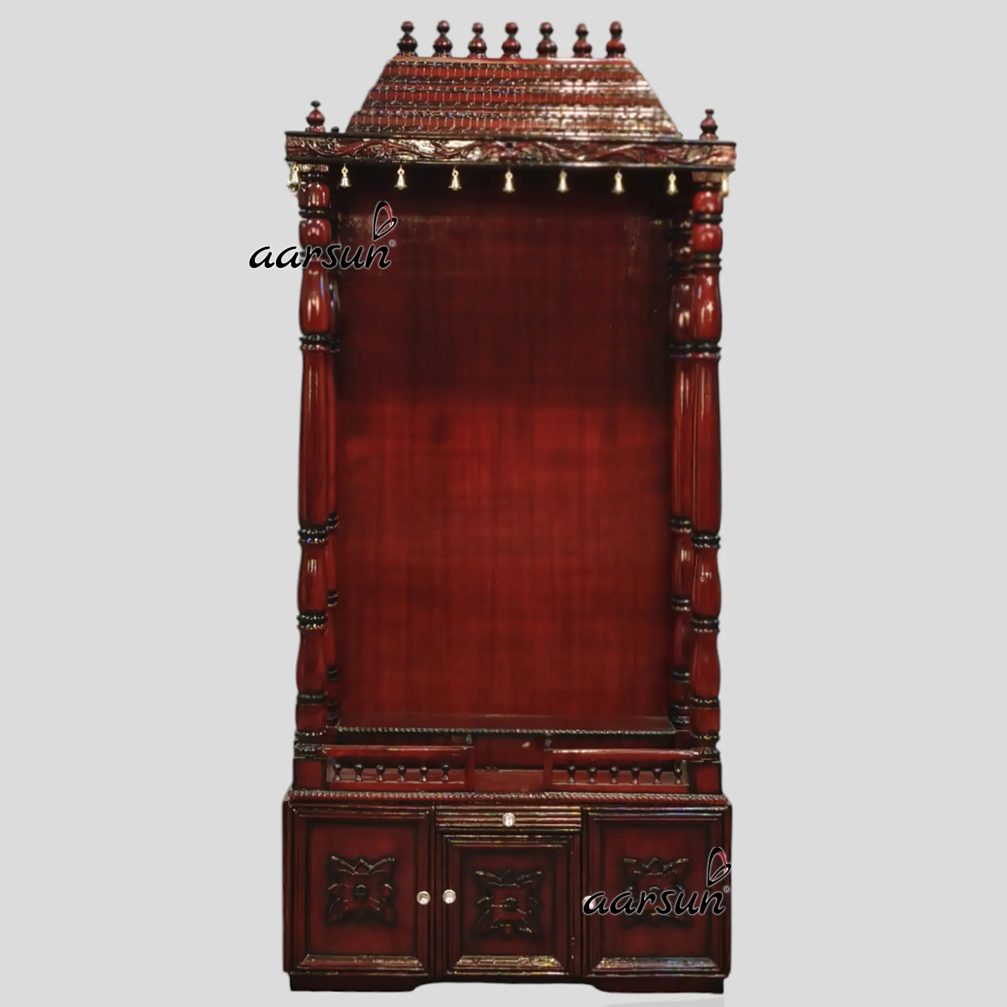 Dual Shade Wooden Temple with Gopuram View 2