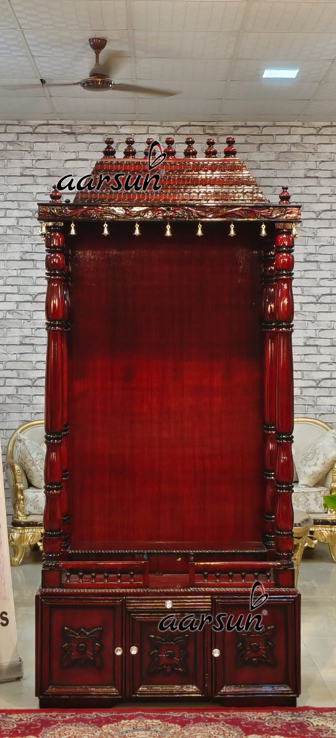 Dual Shade Wooden Temple with Gopuram View 3