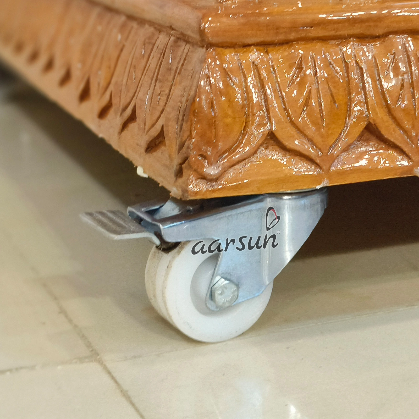 Easy-to-Move Wooden Big Temple for Home (LED And Wheels) View 6