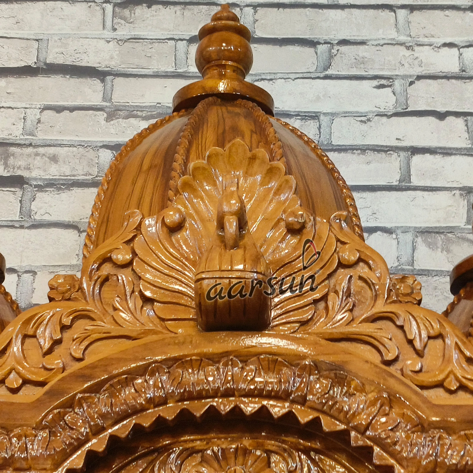 Easy-to-Move Wooden Big Temple for Home (LED And Wheels) View 9