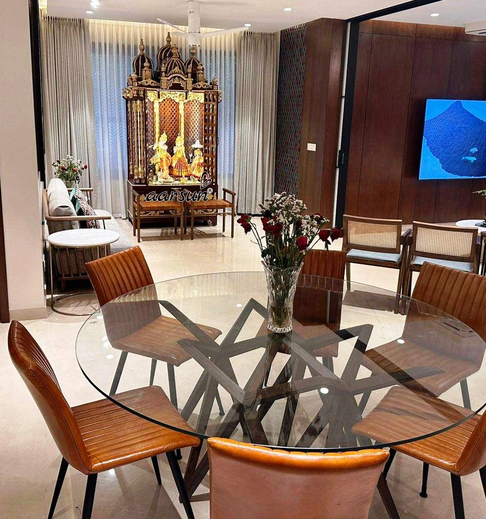 Elegant Handcrafted Wooden Mandir for Home View 4