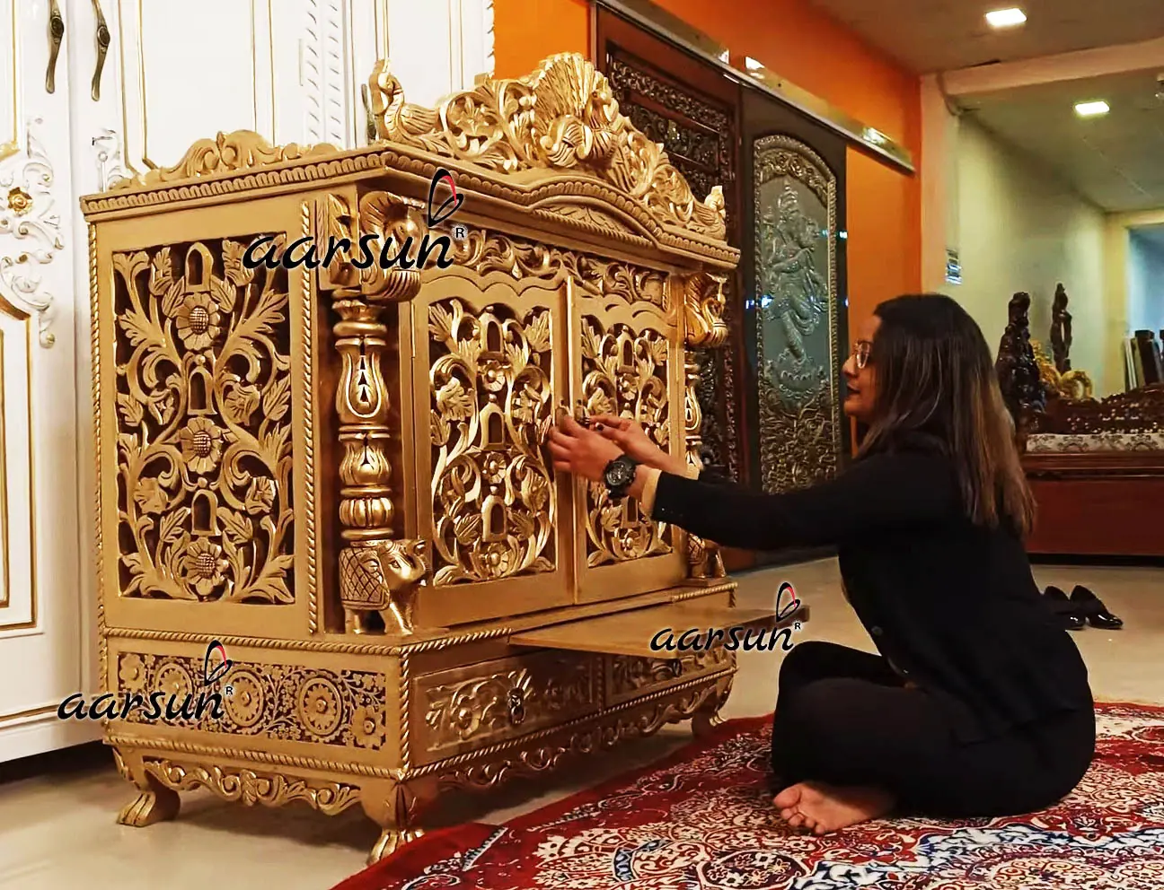 3 feet by 4 Feet Pooja Mandir Exclusive Design - YT730 View 4