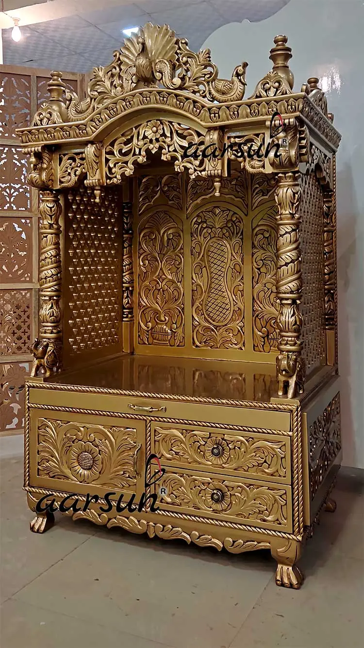 India Made Puja Mandir for Global delivery 592B View 4