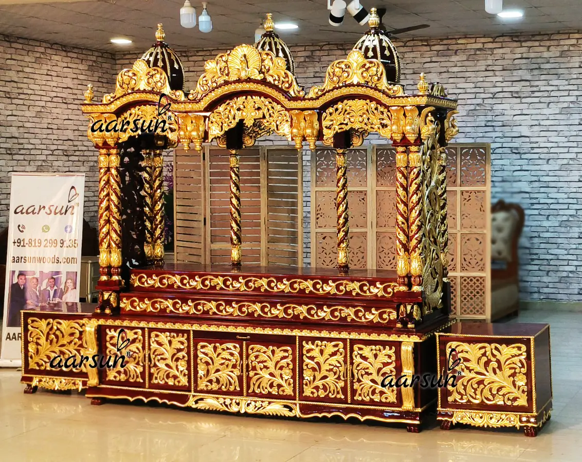 Exquisite Wooden Mandir, Pooja Temple, Home Mandir View 5