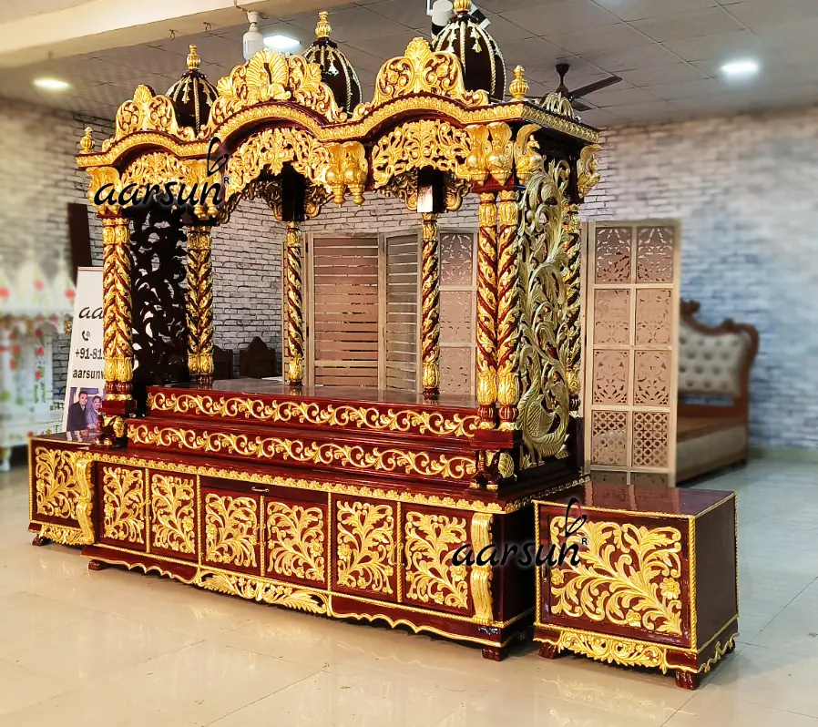 Exquisite Wooden Mandir, Pooja Temple, Home Mandir View 7