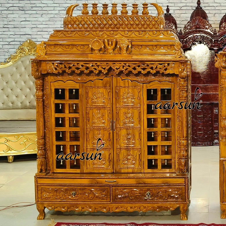 Fully Handcrafted Ashtalakshmi Mandir With Swastik & Tamil OM View 2