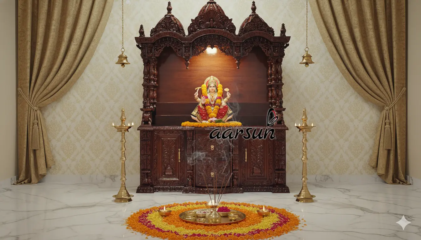 Krishna Mandir Handcrafted in Teak YT-522