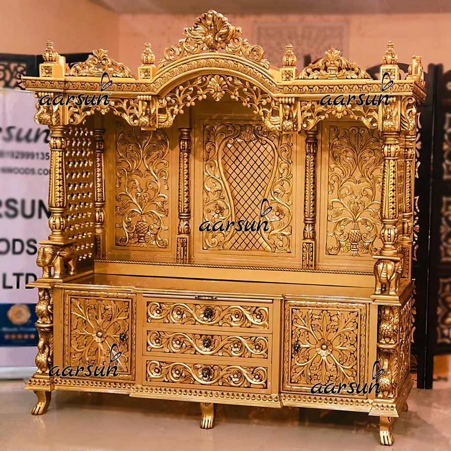 Handcrafted Antique Gold Temple YT-389 View 3