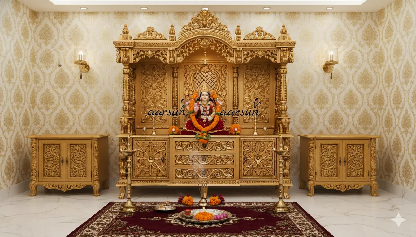 Handcrafted Antique Gold Temple YT-389