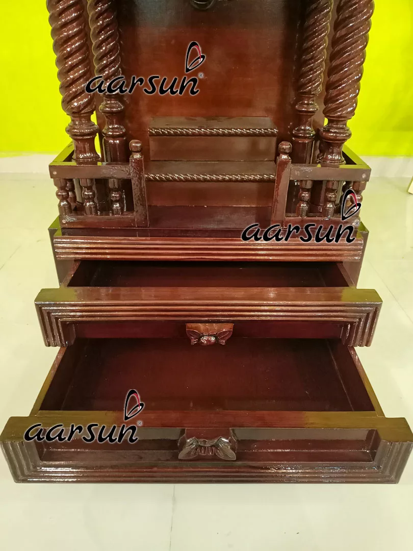 Handcrafted Bell Temple in Durable Teak Wood MNDR-0011 View 3