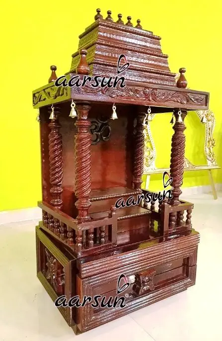 Handcrafted Bell Temple in Durable Teak Wood MNDR-0011 View 4