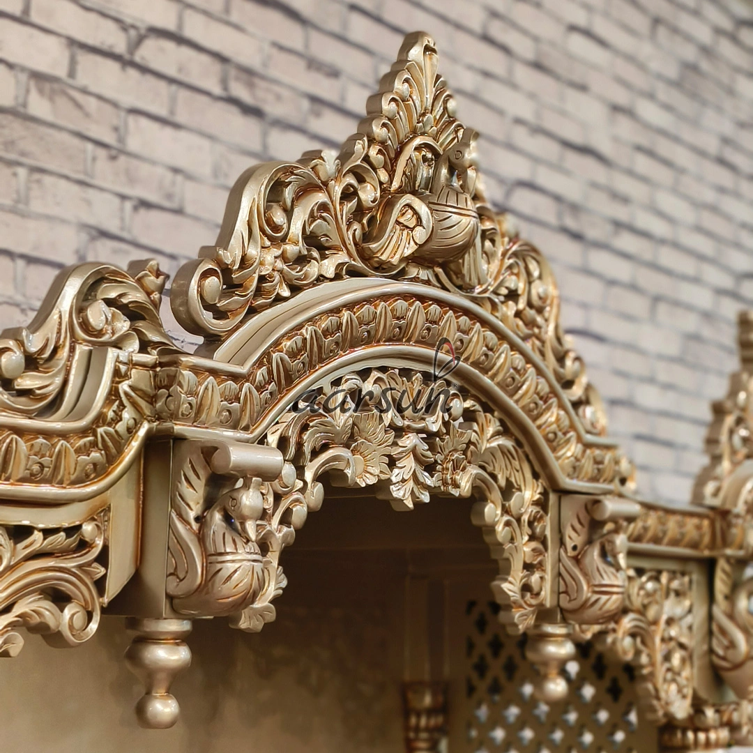 Handcrafted Designer Mandir with Intricate Carving View 6