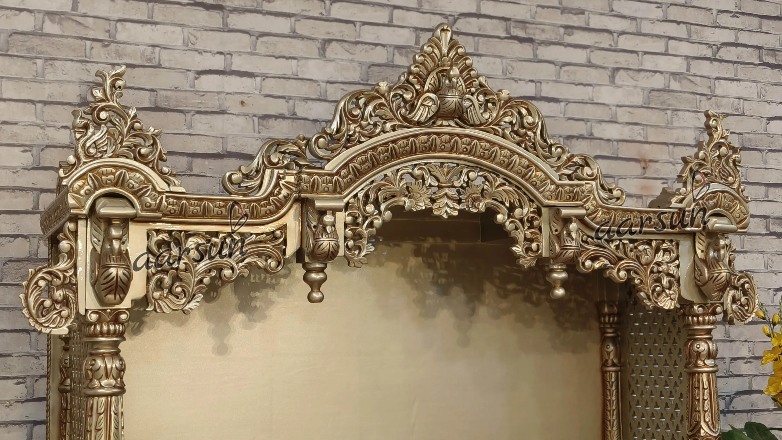 Handcrafted Designer Mandir with Intricate Carving View 8
