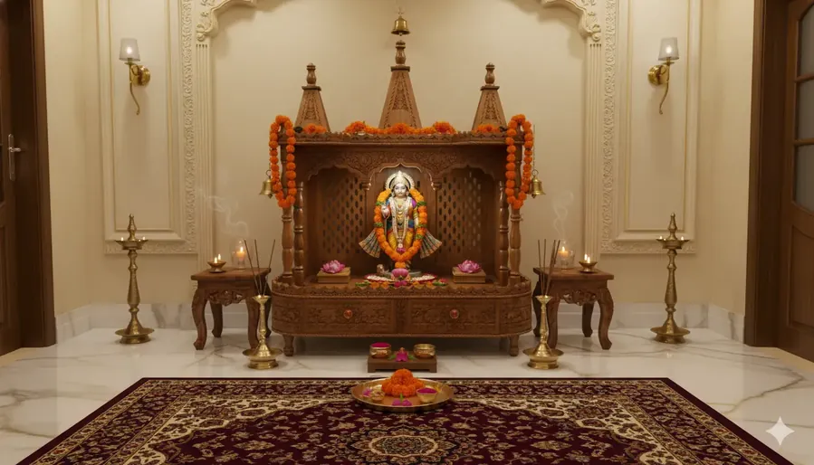 Handcrafted Home Temple in Shisham MNDR-1987 View 2