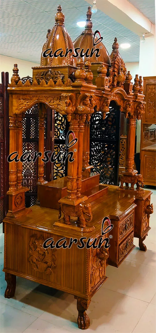 Handcrafted Teak Temples Customized as per Your Choice YT-431 View 2