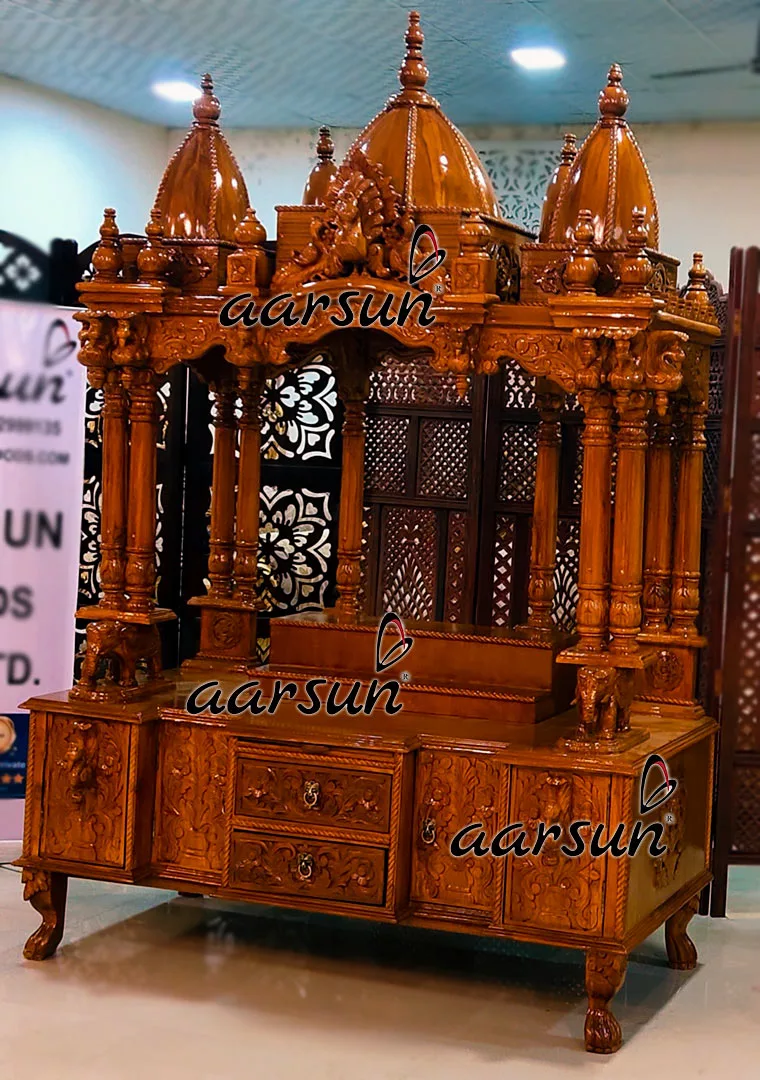 Handcrafted Teak Temples Customized as per Your Choice YT-431 View 4