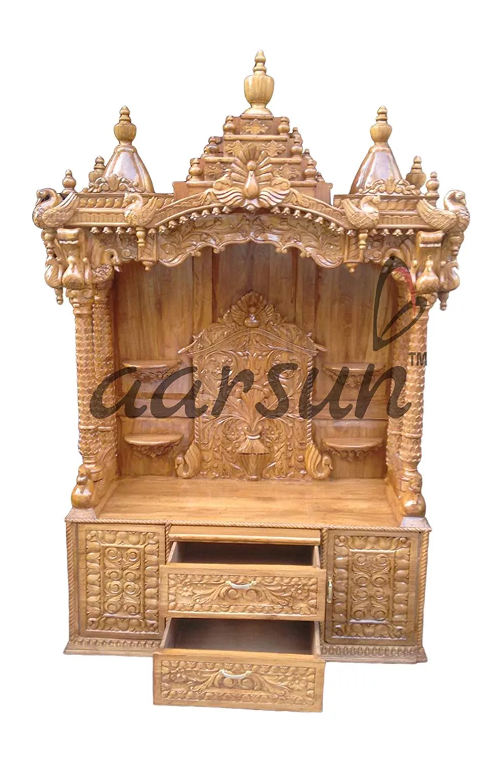 Handcrafted Wood Temple Cabinet MNDR-0012 View 2
