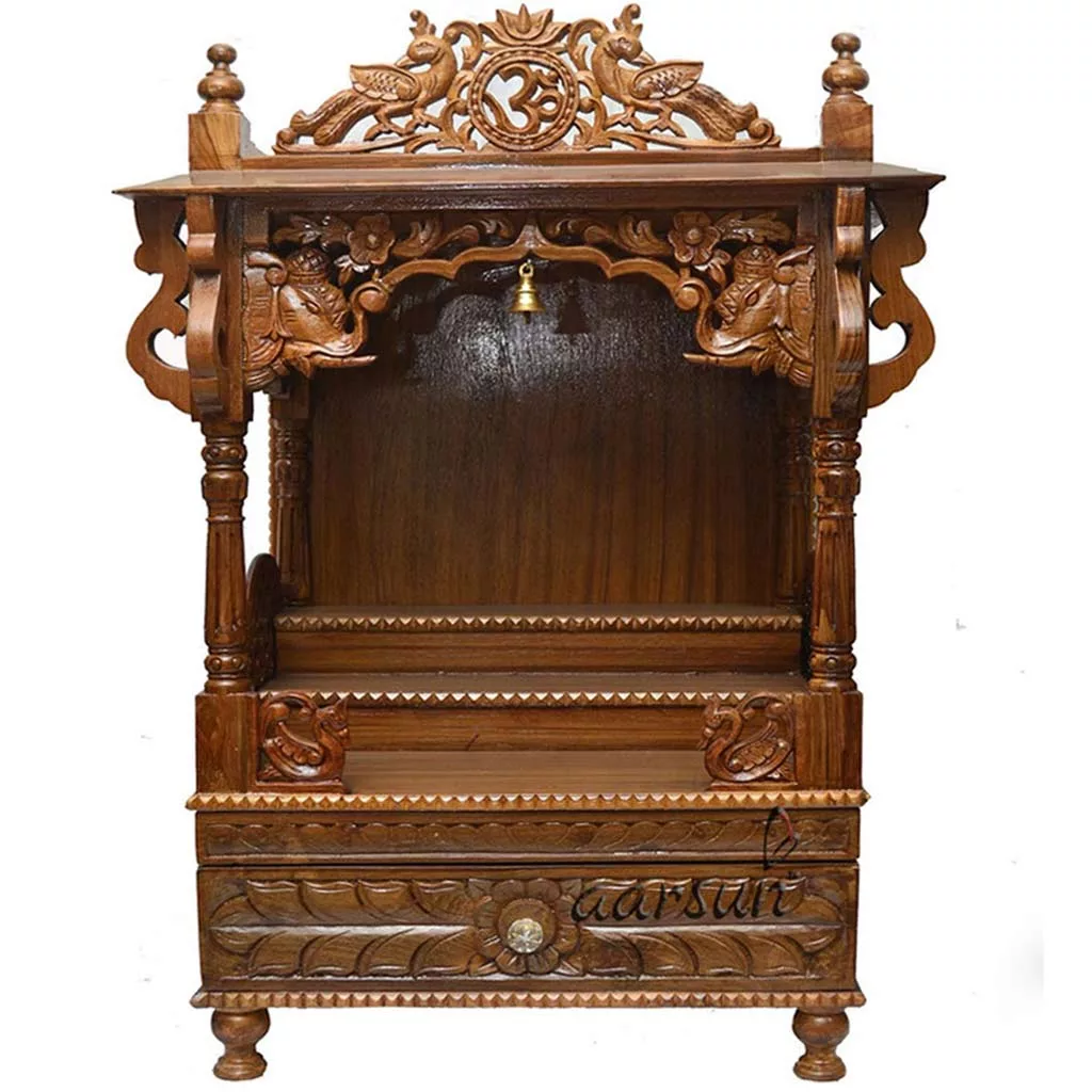 Handcrafted Wooden Mandir MNDR-0028 View 2