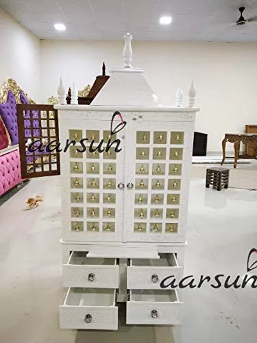 Temple / Pooja Mandir in White Finish - TEAKWHT-002 View 5