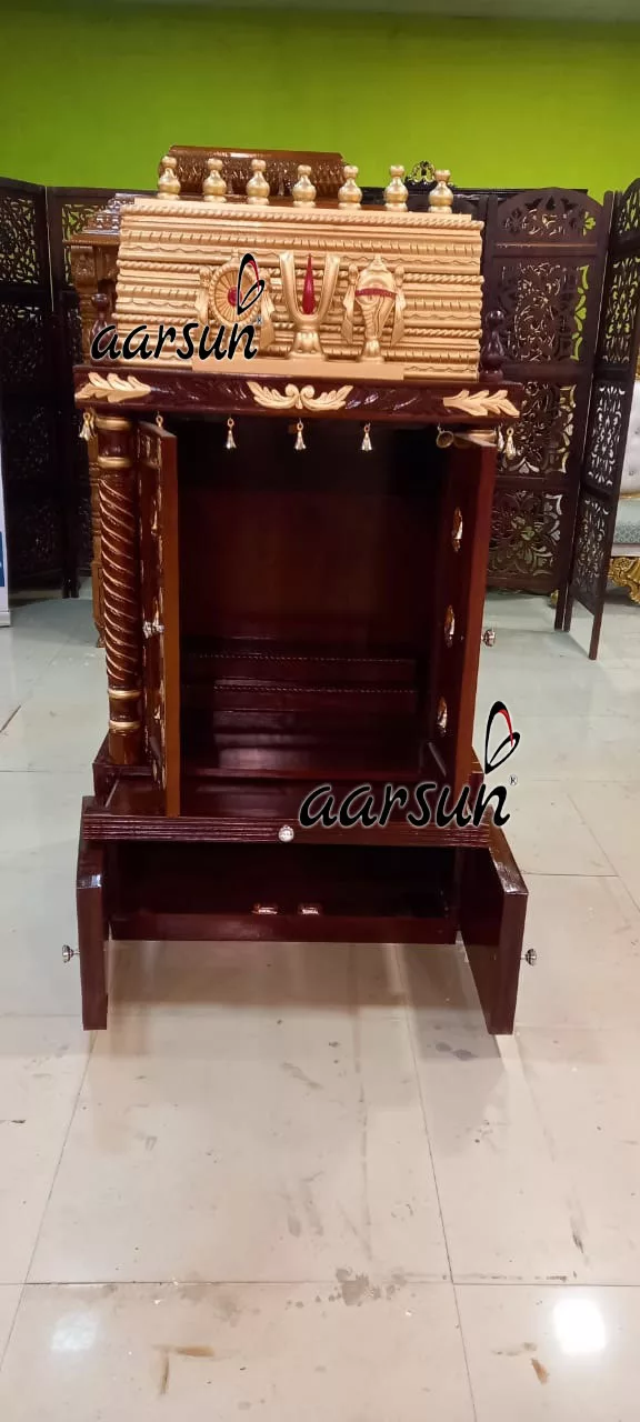 Hand Carved Bell Pooja Temple MNDR-0071 View 4