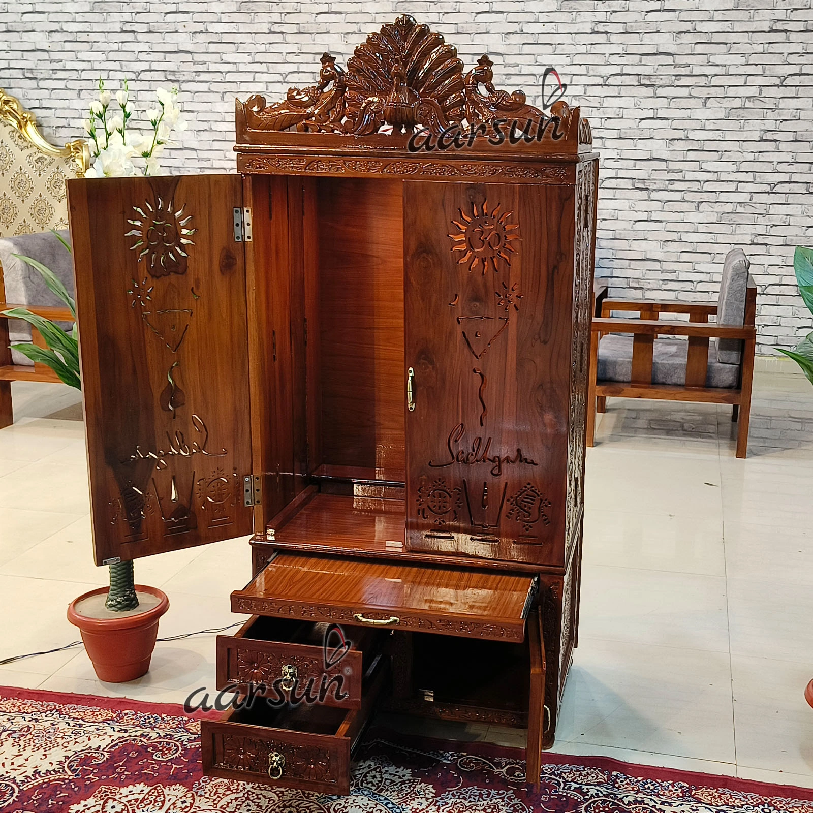 Indian Art- Pooja Mandir Design View 5