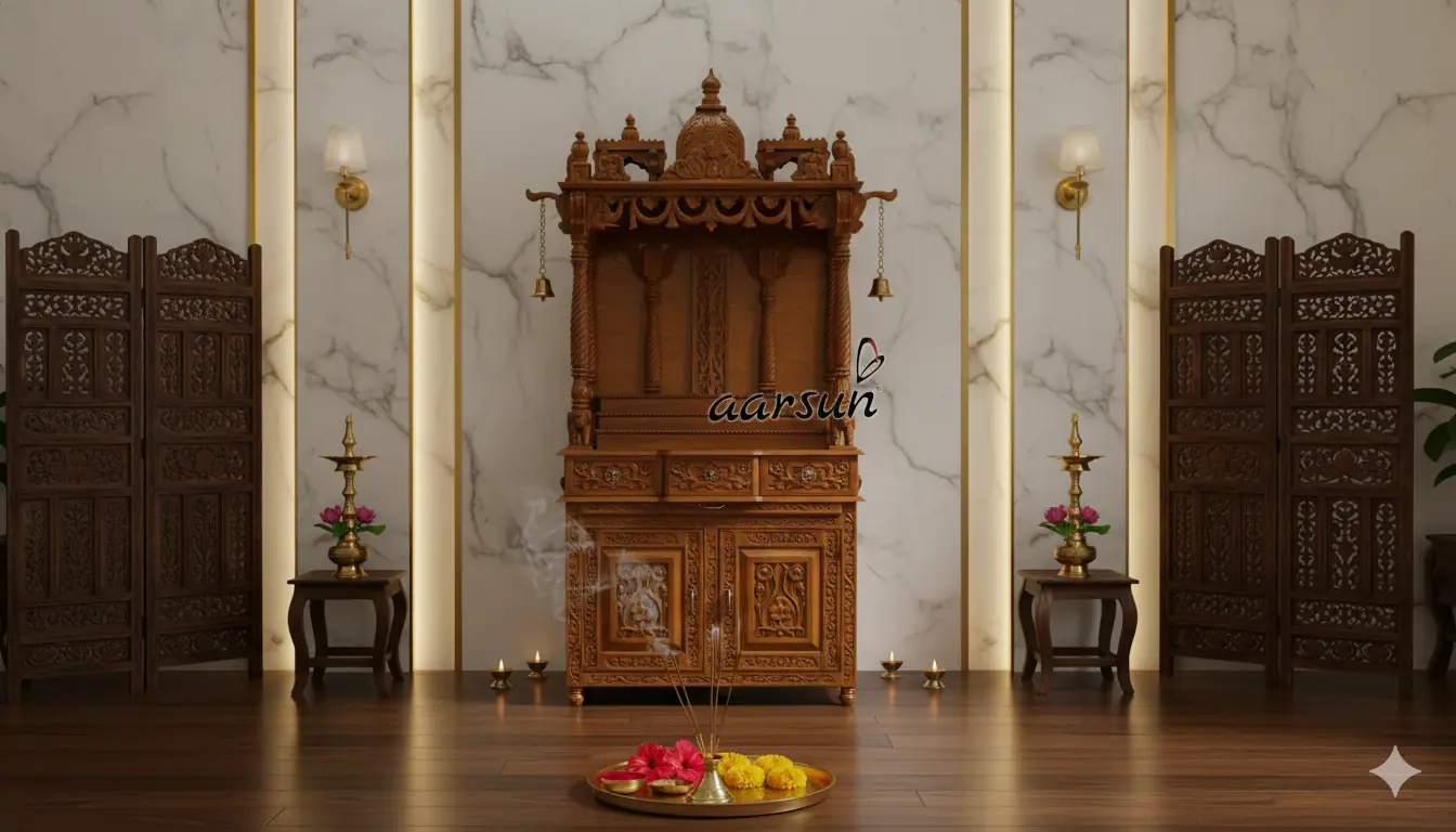 Indian Handcrafted Puja Mandir For Home