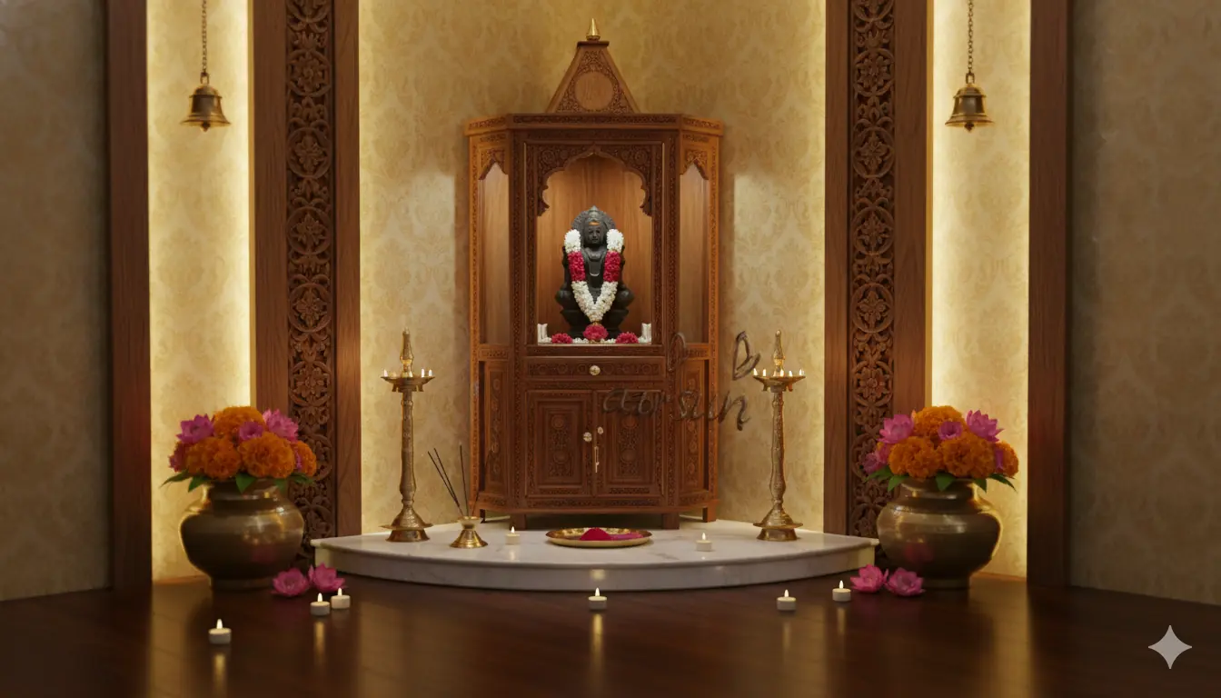 Jaali Design Pooja Mandir in Sheesham MNDR-0021