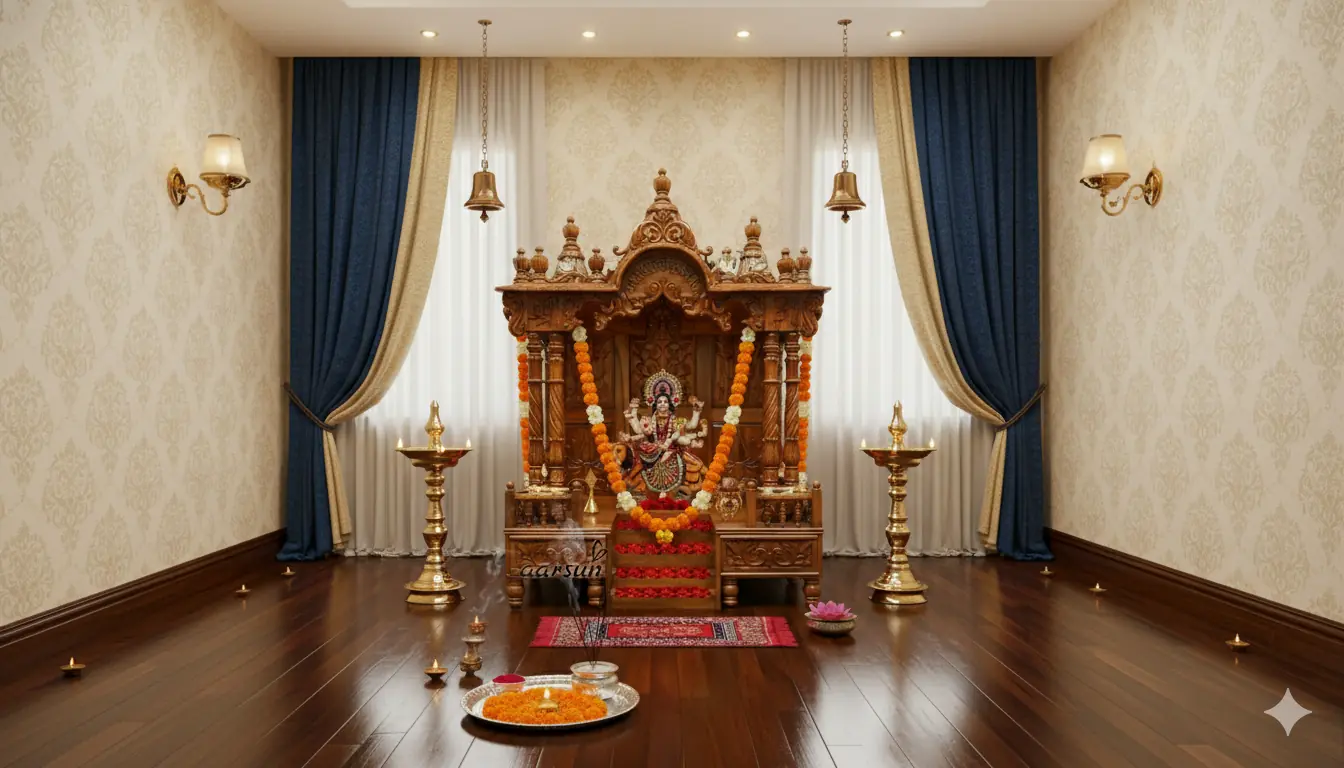 Large Teak Temple for Home MNDR-0010